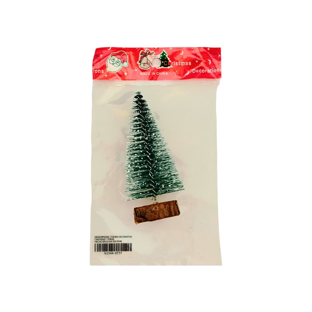 Mini árbol de navidad artificial con base de madera Tiara - Miniatura 4