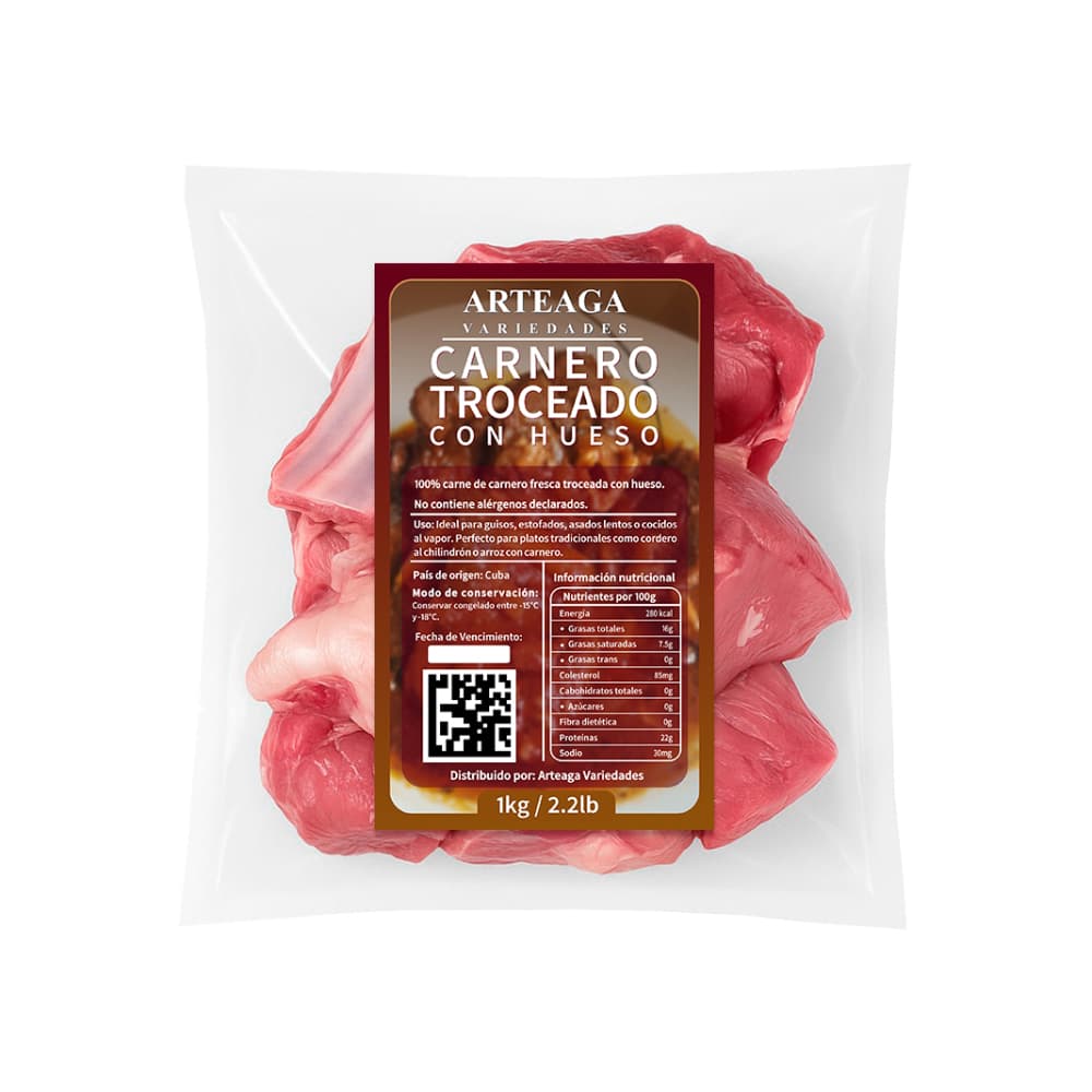 Carne de carnero troceada con hueso Arteaga Variedades (1 kg / 2.2 lb) - Imagen 1