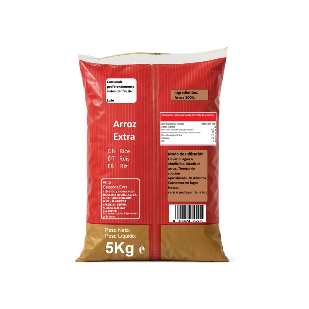 Arroz extra Vivo Chef (5 kg / 11.02 lb) - Miniatura 2