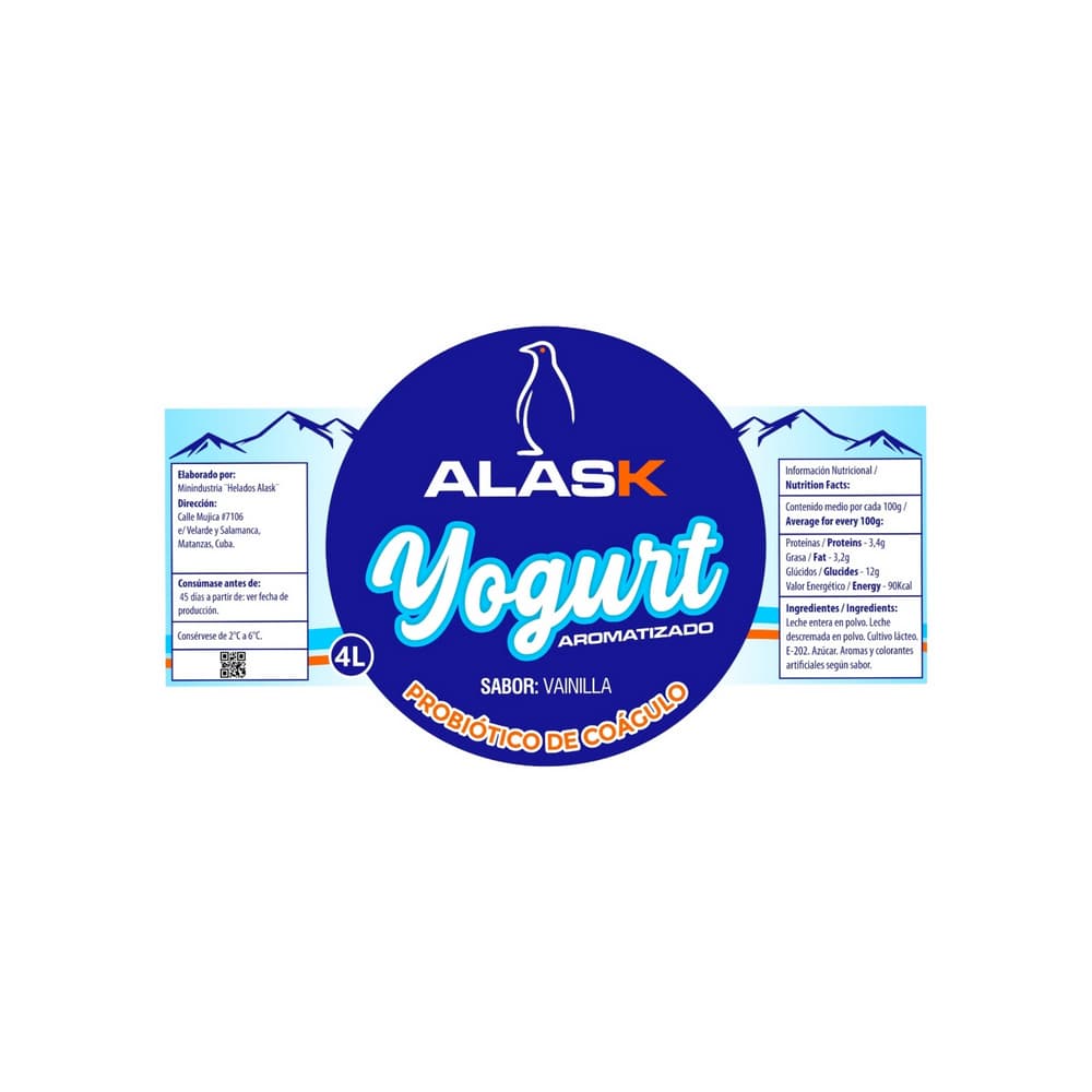 Yogurt probiótico de coágulo sabor vainilla Alask (4 L) - Miniatura 2