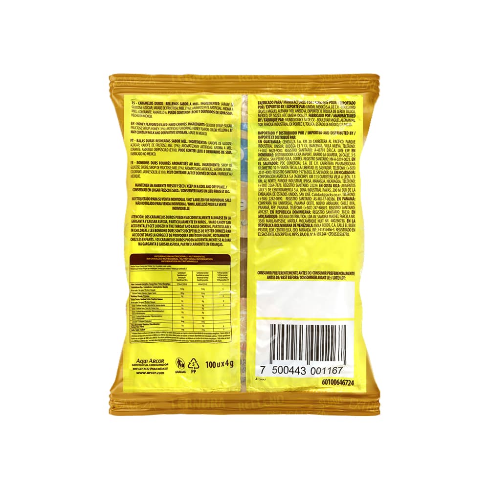 Caramelos duros rellenos sabor a miel Arcor (400 g / 14.11 oz) - Miniatura 2