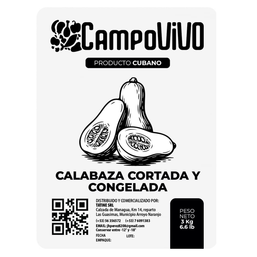 Calabaza cortada y congelada Campo Vivo (3 Kg / 6.6 lb) - Miniatura 3