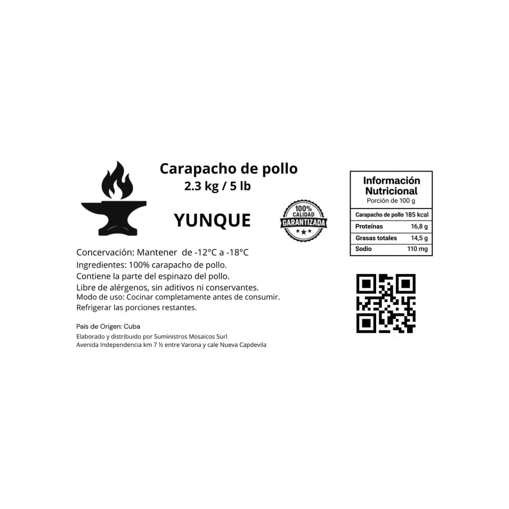 Carapacho de pollo Yunque (2.3 kg / 5 lb) - Miniatura 3