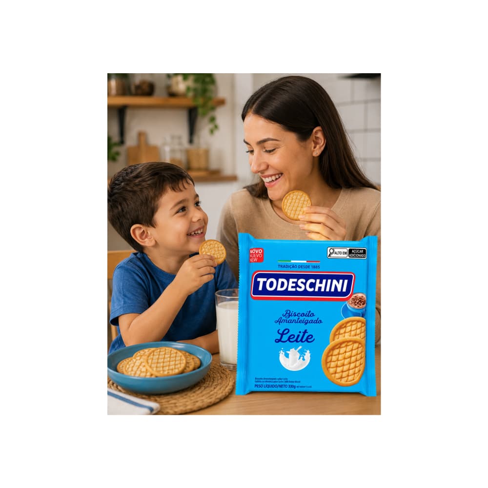 Galleta de mantequilla con sabor a leche Todeschini (330 g / 11.64 oz) - Miniatura 5