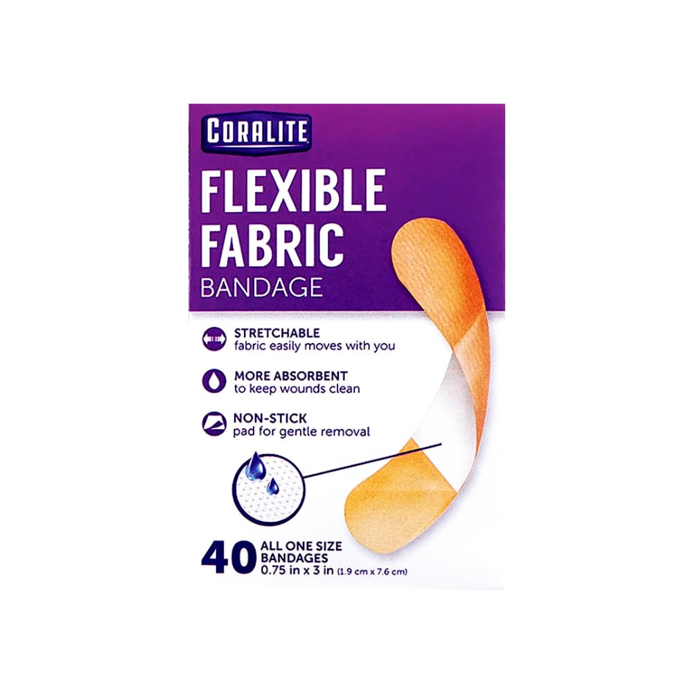 Vendaje de tela flexible 0.75 in x 3 in Coralite (40 U) - Imagen 1