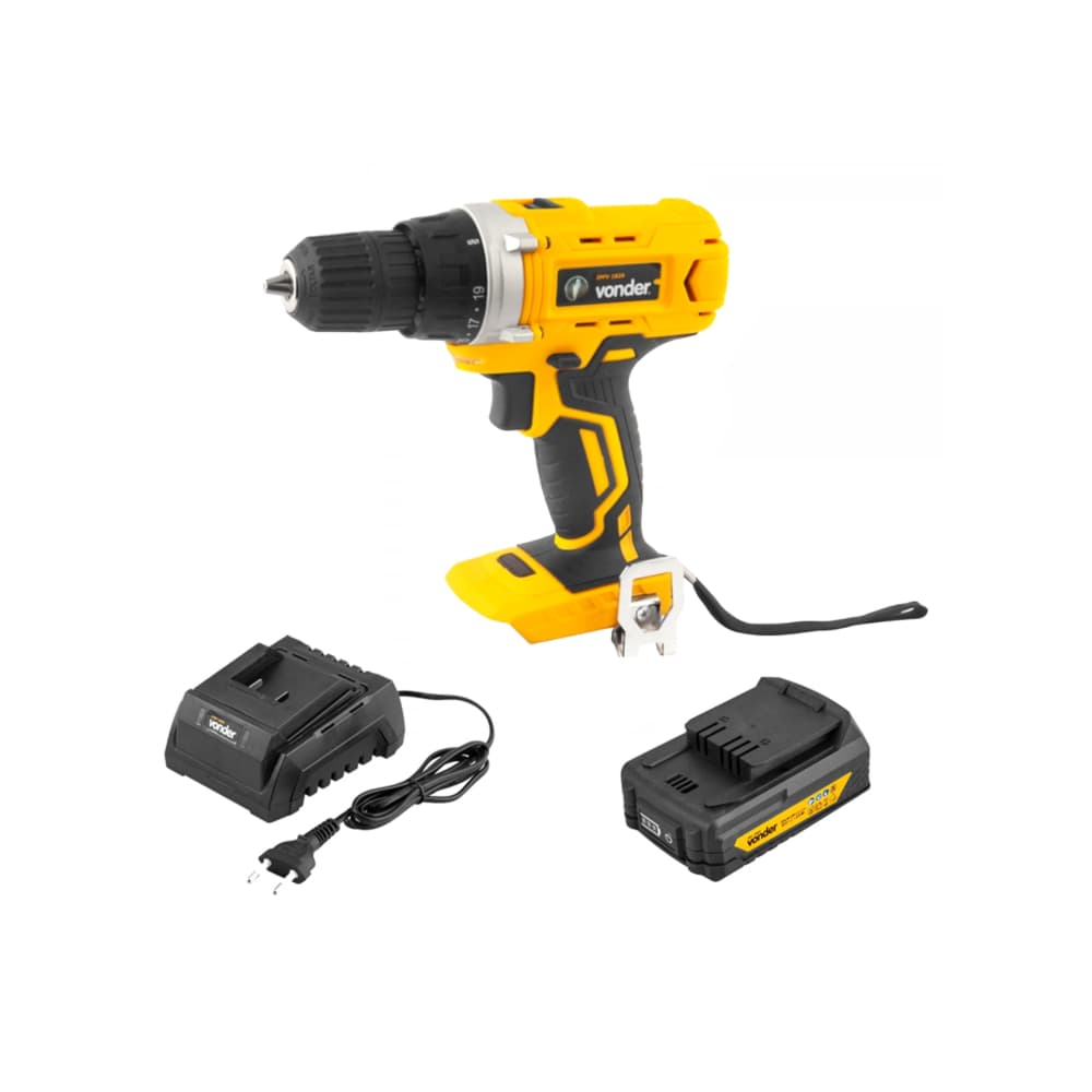 Taladro atornillador inalámbrico 3/8'' de 18 V IPFV1820 + Batería IBV1802 de 18 V + Cargador de baterías 18 V carga convencional ICBV 1805 Vonder - Imagen 1