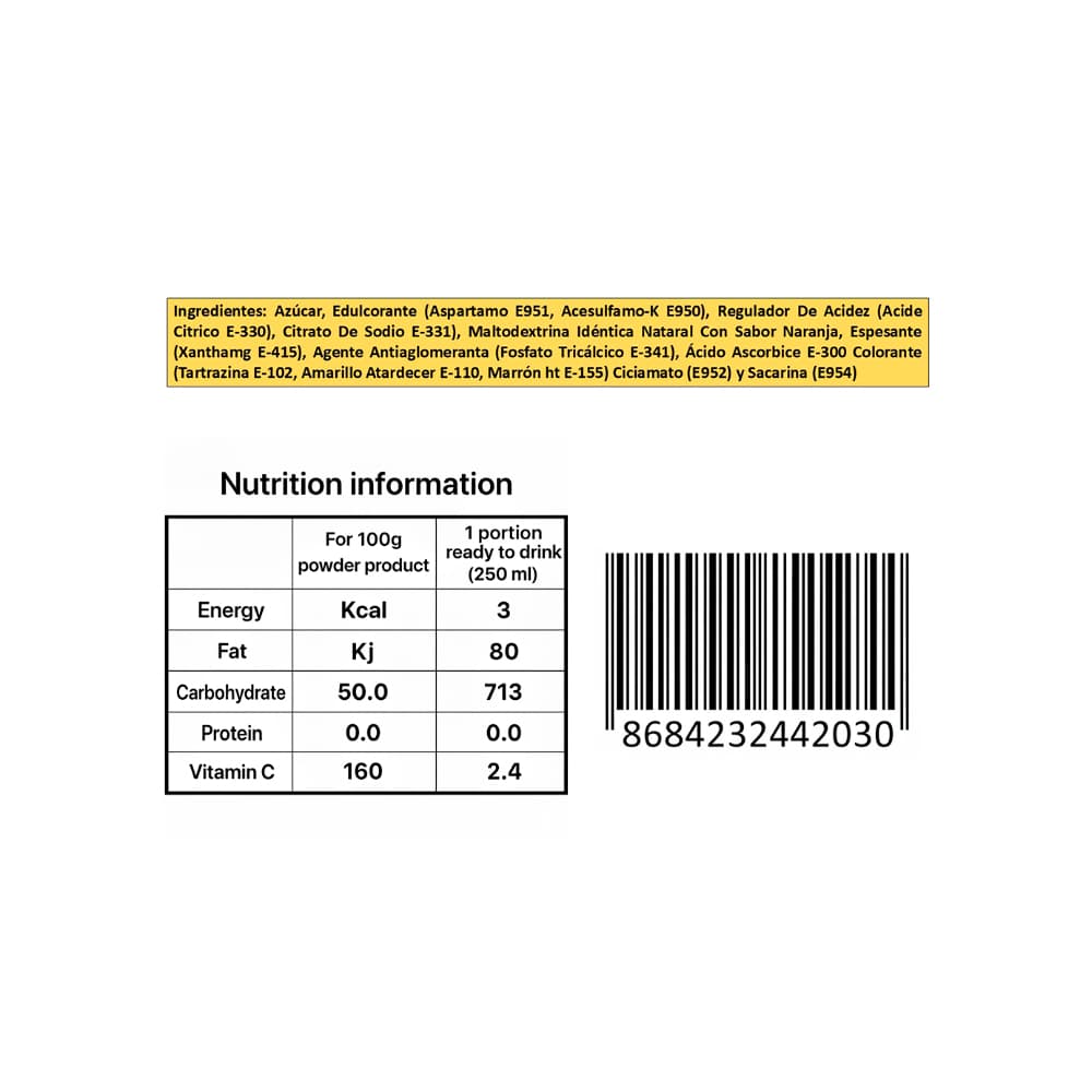 Refresco instantáneo sabor naranja Vivi Fresh Erdem (24 x 10 g) - Miniatura 3