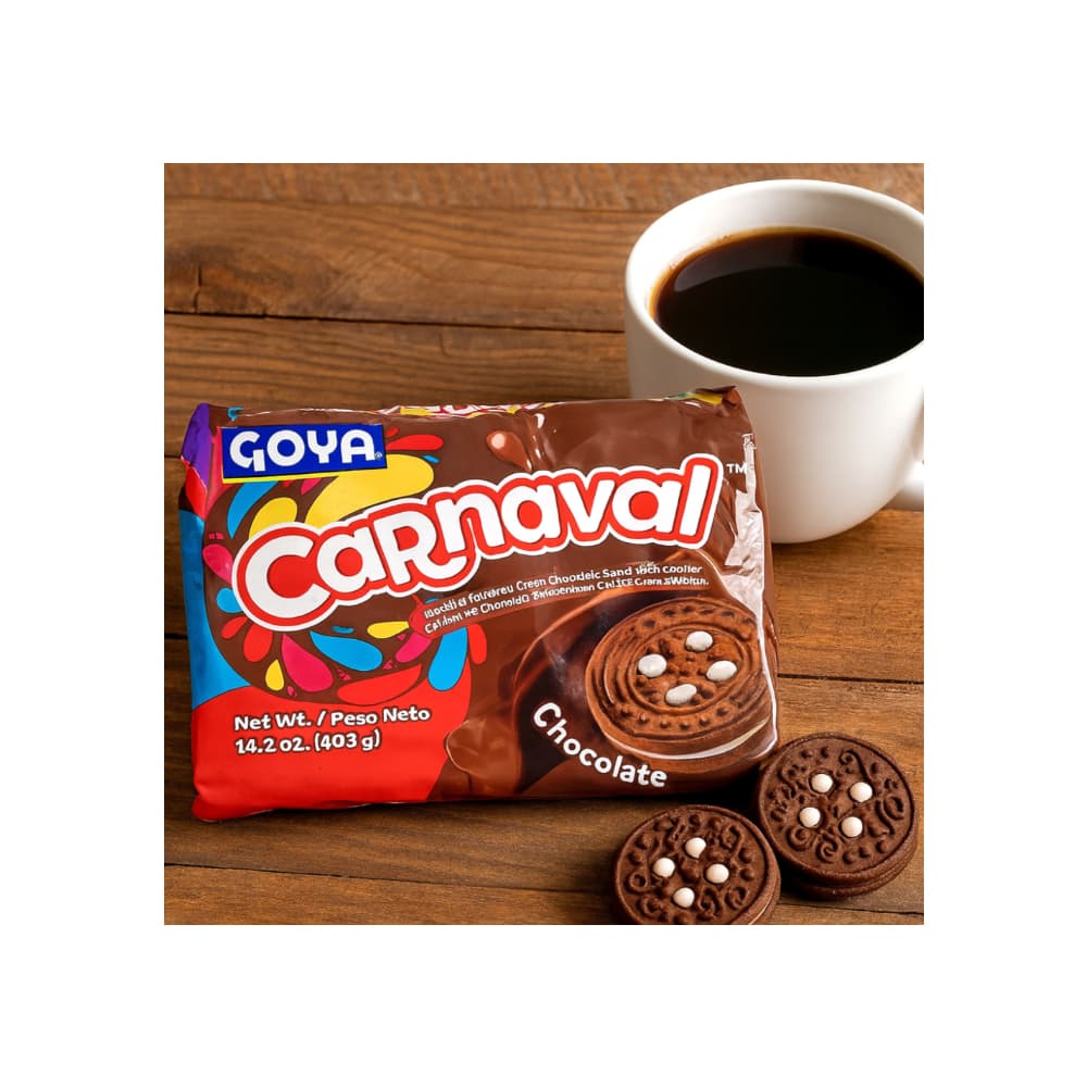 Galletas de chocolate rellenas con crema sabor a vainilla Carnaval Goya (4 x 403 g/ 14.2 oz) - Miniatura 4