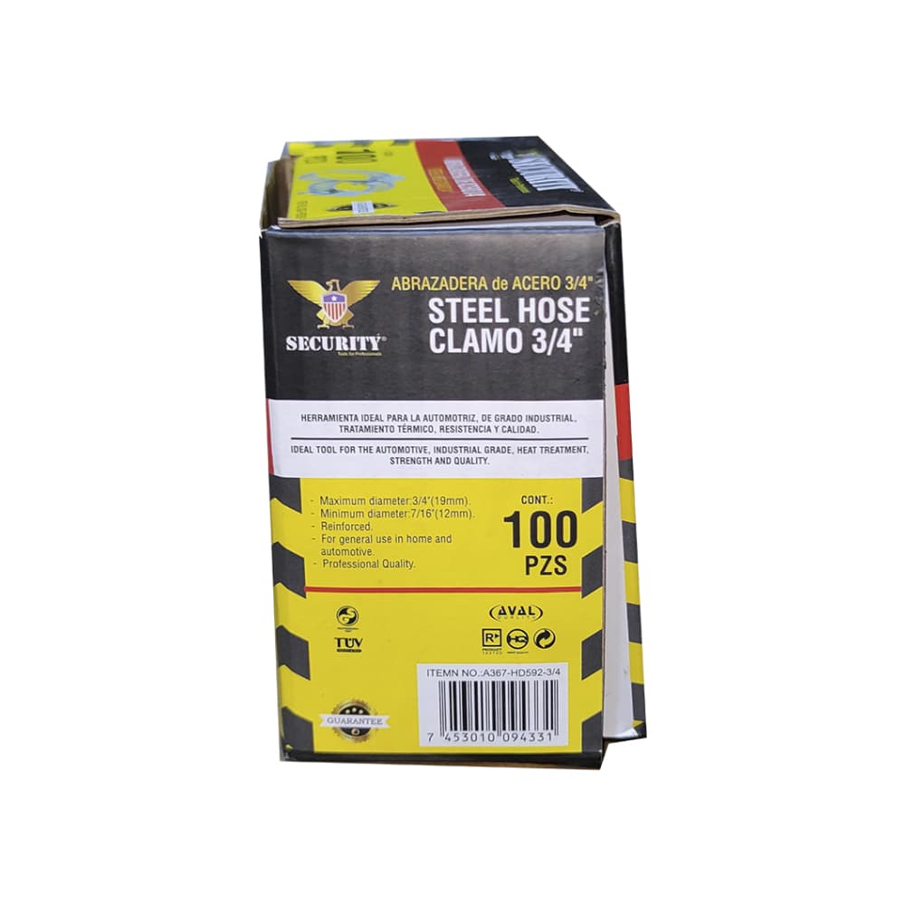 Caja de 100 abrazaderas de acero de 3/4" Security - Miniatura 6