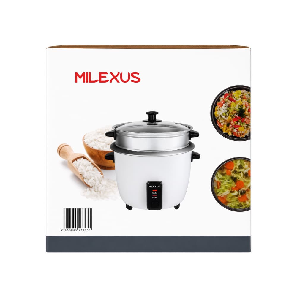 Olla arrocera eléctrica 2.2 L blanca Milexus ML-OA-2.2 L - Miniatura 4