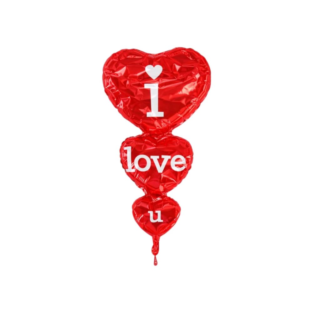 Globo "I love u" de corazones 88 cm x 48 cm Ballon - Miniatura 3