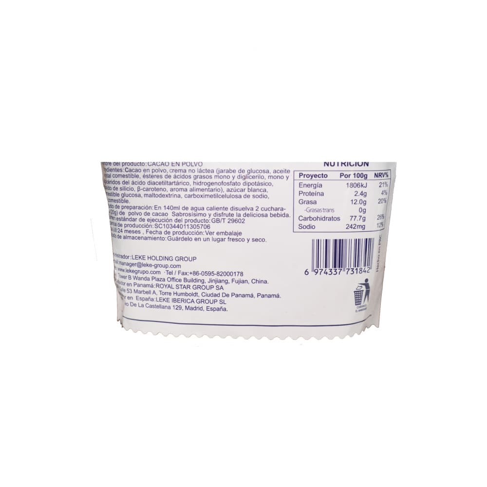 Bebida instantánea sabor a chocolate Sabrosísimo (500 g / 1.1 lb) - Miniatura 3