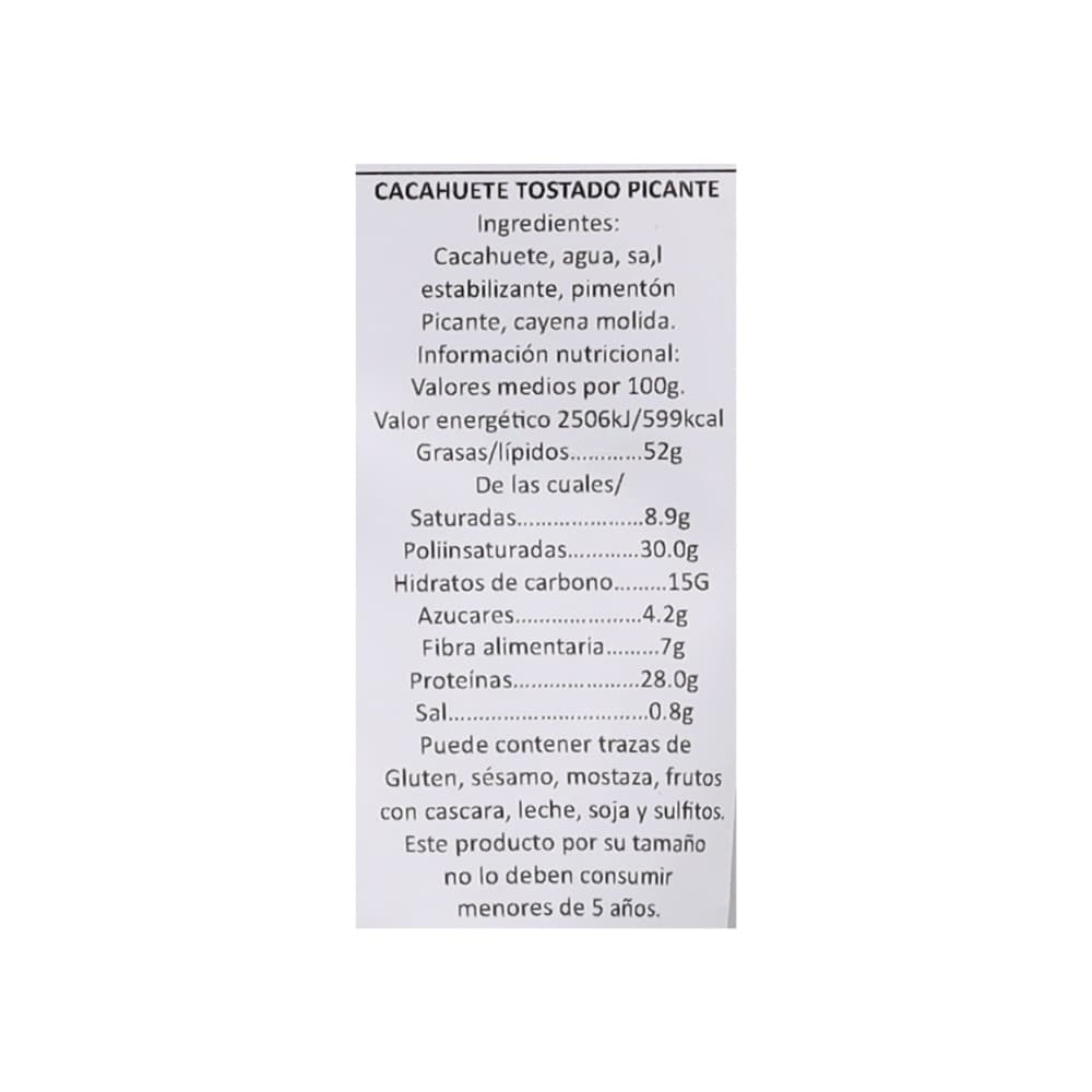 Cacahuete tostado picante SAGACOR (100 g / 3.5 oz) - Miniatura 3