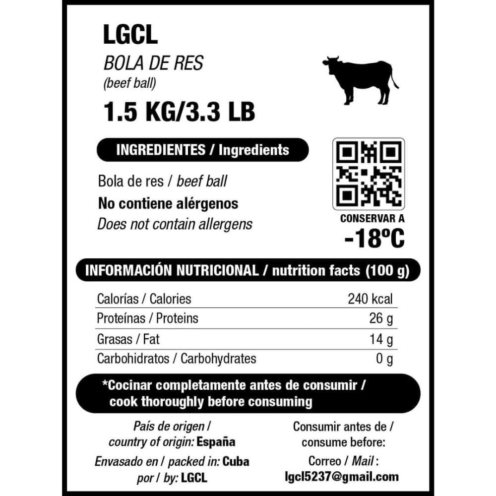 Bola de res LGCL (1.5 kg / 3.3 lb) - Miniatura 3