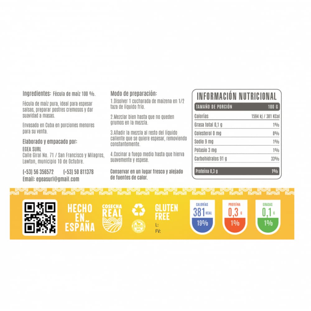 Maicena Cosecha Real (2 x 1 kg / 2.2 lb) - Miniatura 3