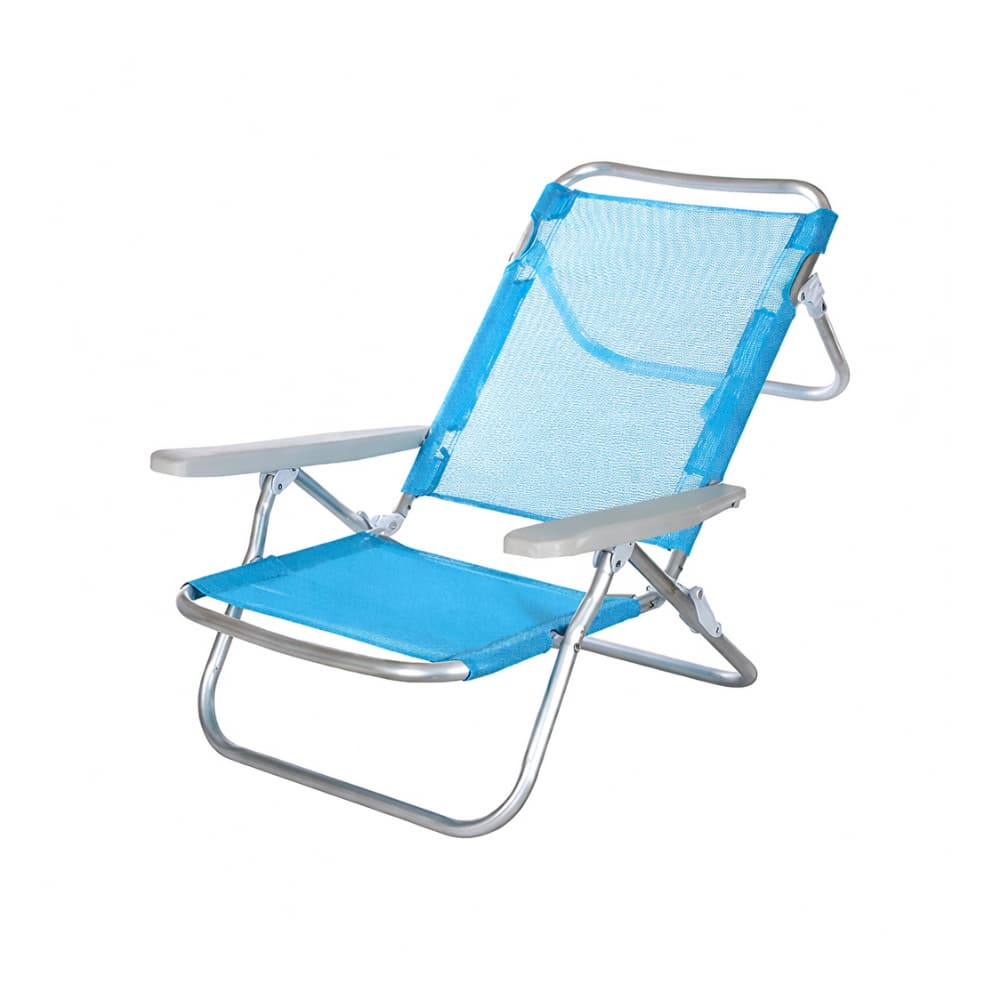 Silla de playa plegable aluminio fibreline azul con asa Casa y Menaje - Miniatura 2