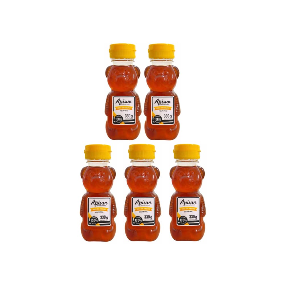 Miel de abejas 100% natural Apisun (5 x 330 g / 11.64 oz) - Imagen 1