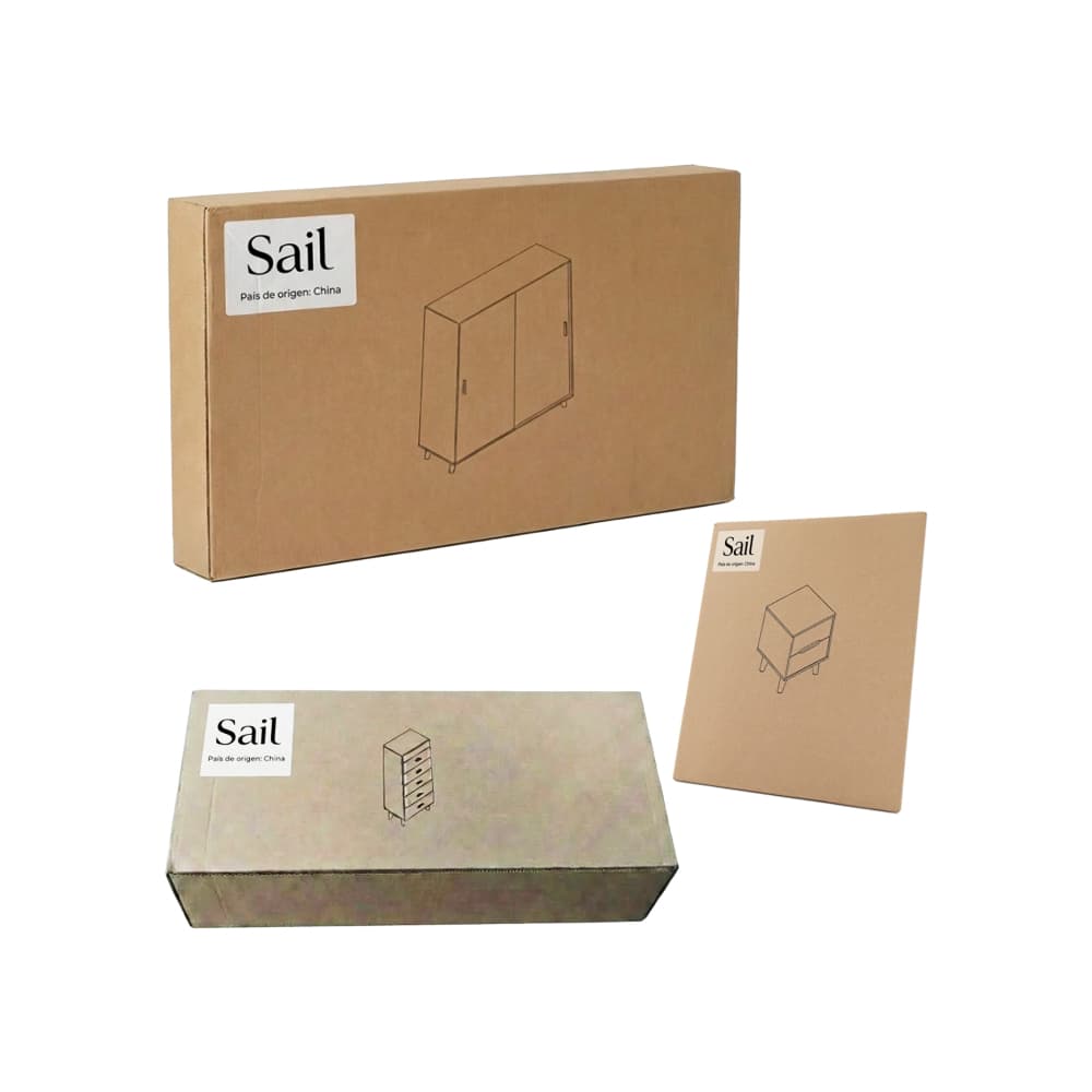 Juego de cuarto #2 Sail: armario + gavetero alto + 2 mesitas de noche - Miniatura 3