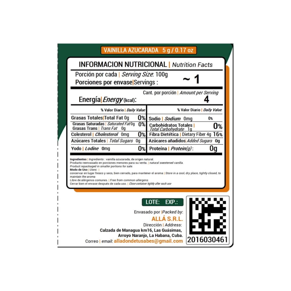 Vainilla azucarada ALLÀ (5 g) - Miniatura 2