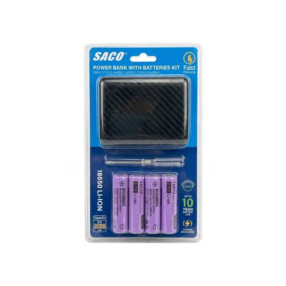 Kit de banco de energía con baterías y destornillador Saco 04-FR-34235 (8000 mAh) - Miniatura 1
