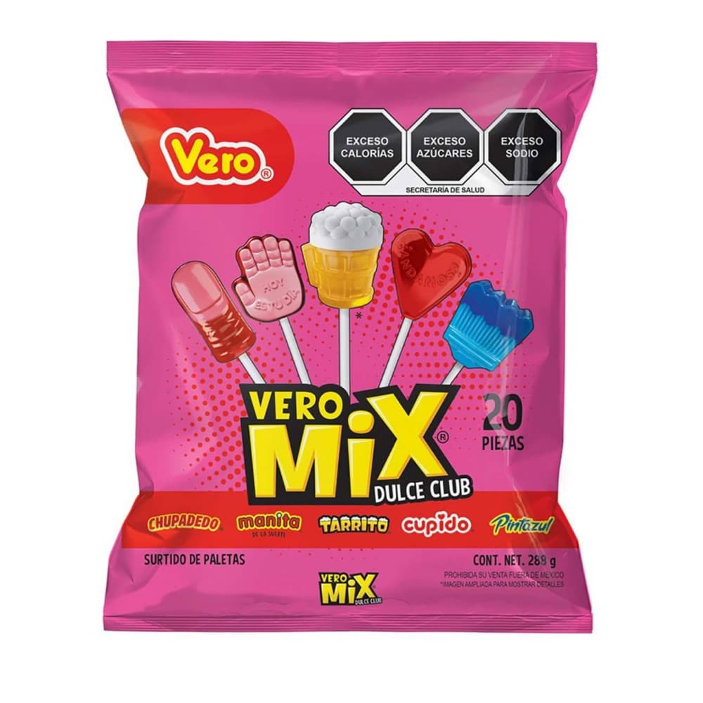 Surtido de paletas de caramelo macizo acidulado Vero Mix (288 g / 10.1 oz) - Imagen 1