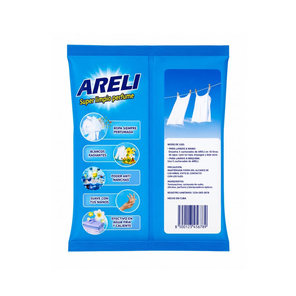 Detergente en polvo multiusos de rosas Areli (500 g / 1.10 lb) - Miniatura 2