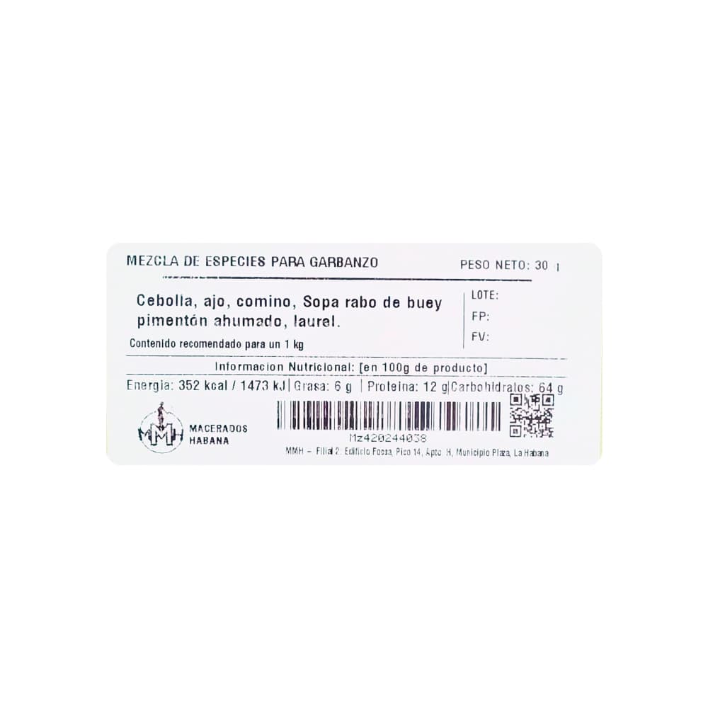 Mezcla de especias para garbanzos Macerados Habana (30 g / 1.06 oz) - Miniatura 2