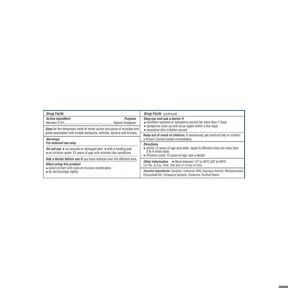 Analgésico para músculos y articulaciones con mentol 2.5% CareAll (85 g / 3 oz) - Miniatura 5