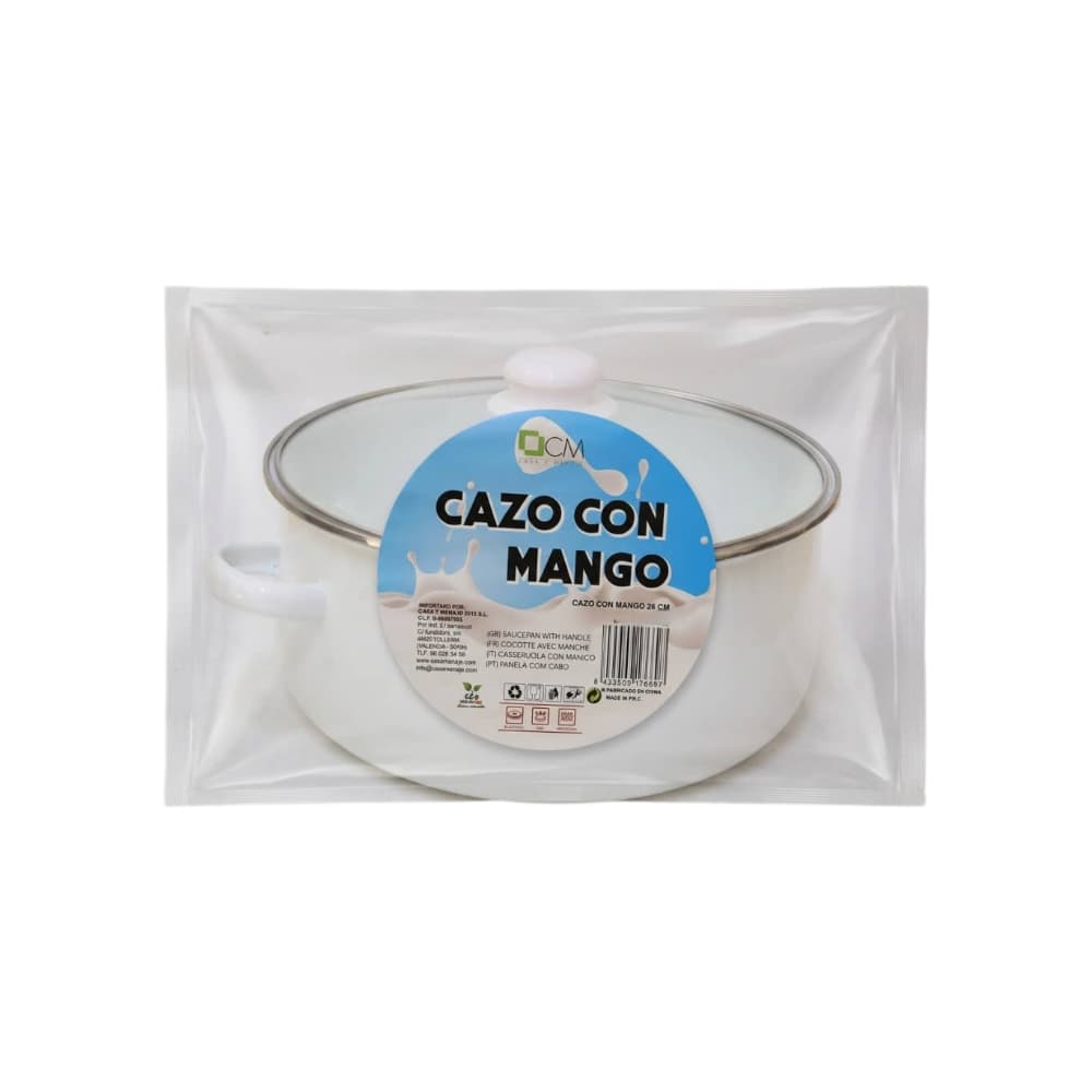 Olla blanca con tapa de cristal 26 cm Casa y menaje - Miniatura 2