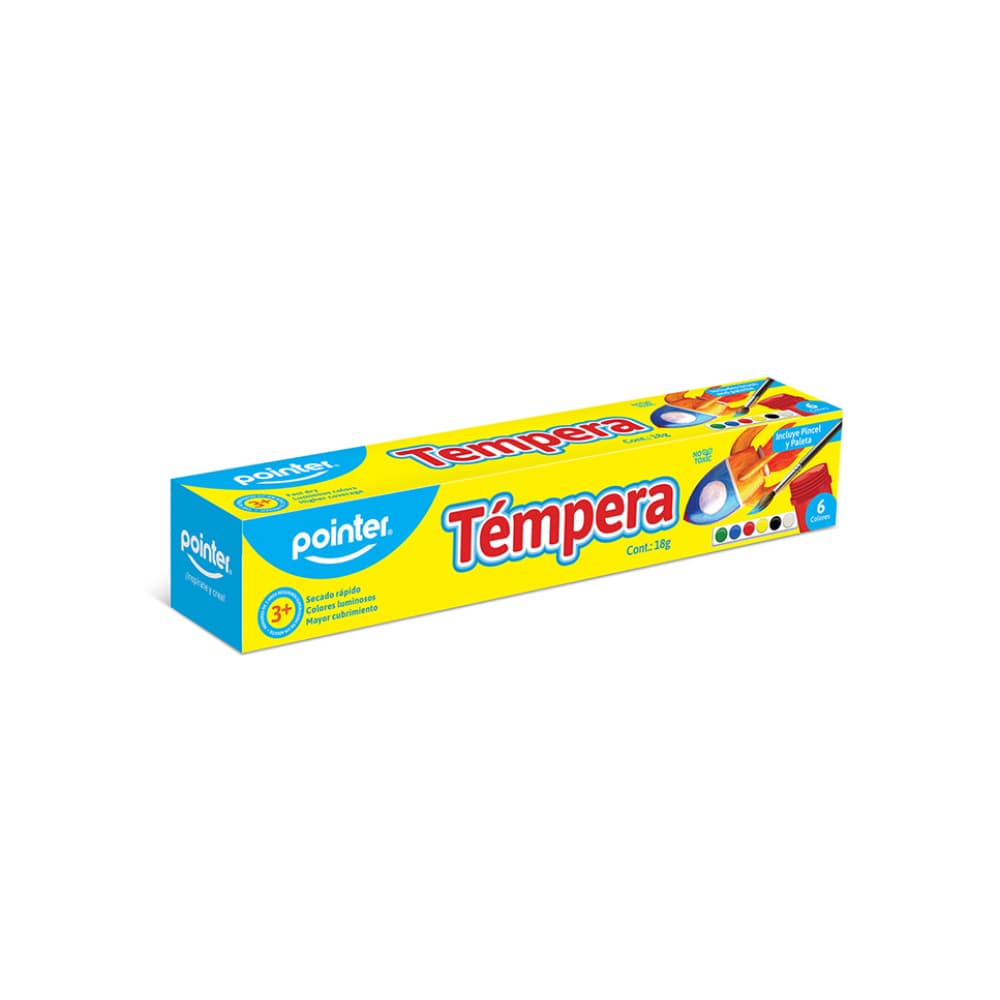 Juego de temperas de 6 colores Pointer - Miniatura 3