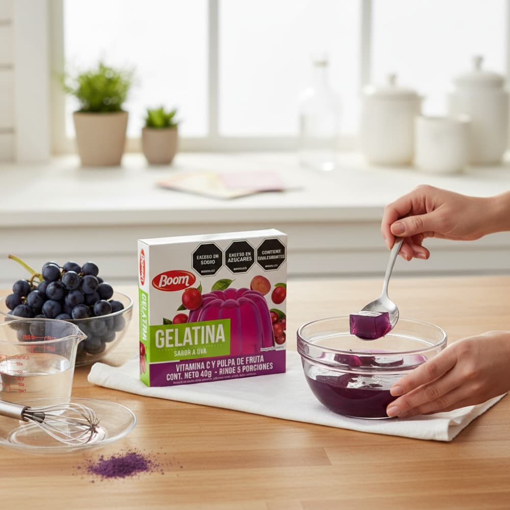 Gelatina sabor uva Boom (40 g / 1.41 oz) - Miniatura 4