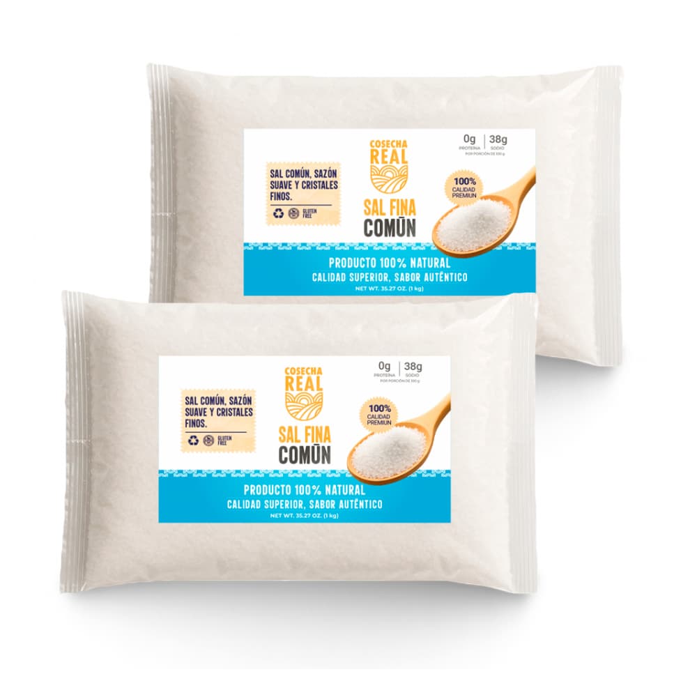 Sal fina común Cosecha Real (2 x 1 kg / 2.2 lb) - Imagen 1