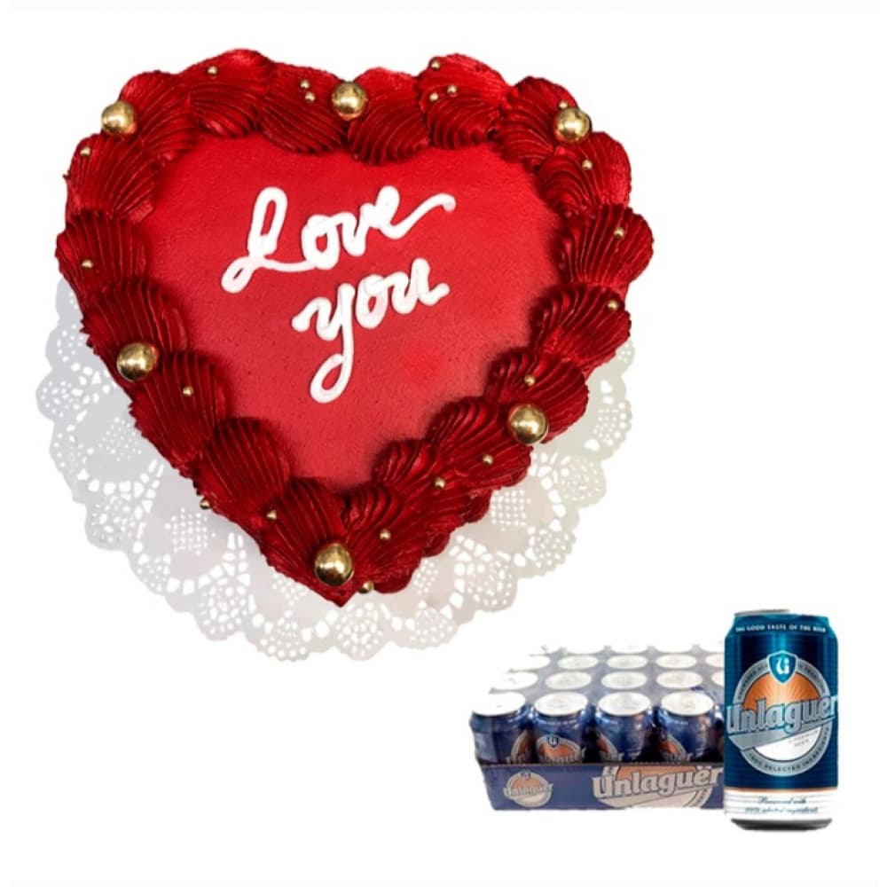 Cake de vainilla In Love + Cerveza Unlaguer - Imagen 1