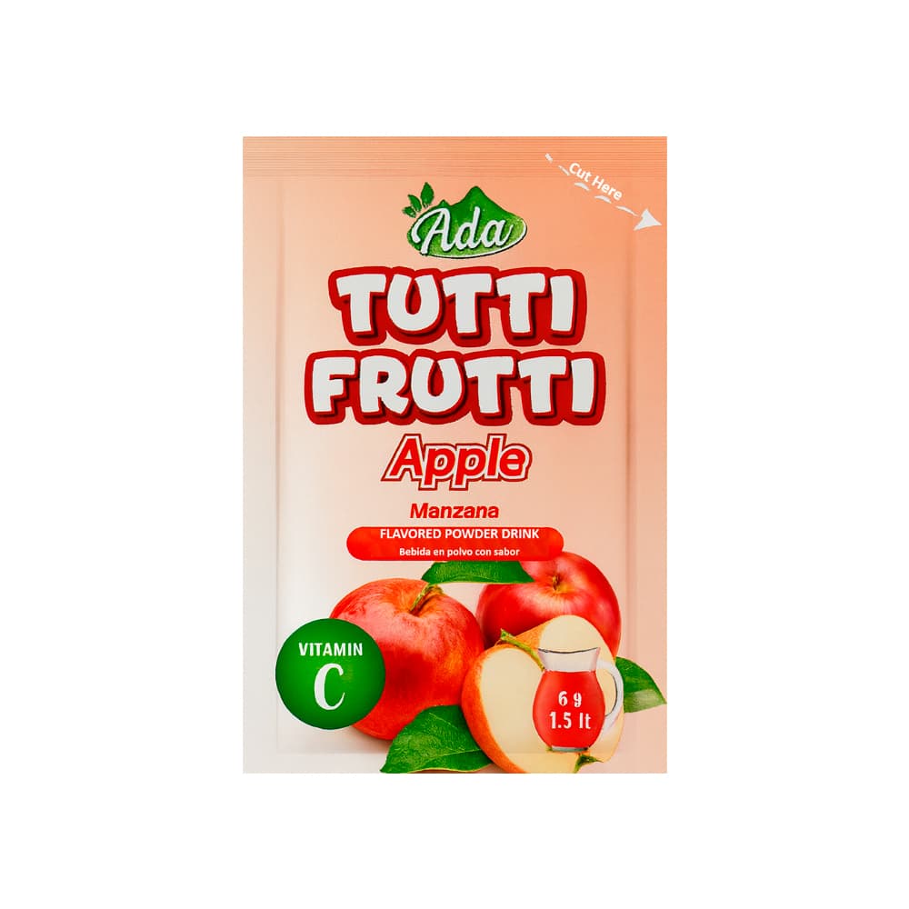 Refresco instantáneo sabor manzana Tutti Frutti Ada (6 g) - Imagen 1