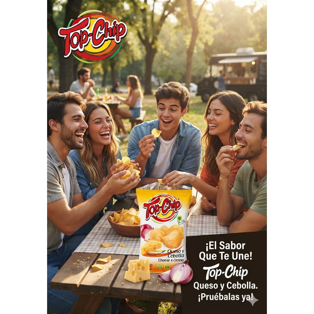 Papas fritas sabor a queso y cebolla Top-Chip Flaper (32 g / 1.13 oz) - Miniatura 4