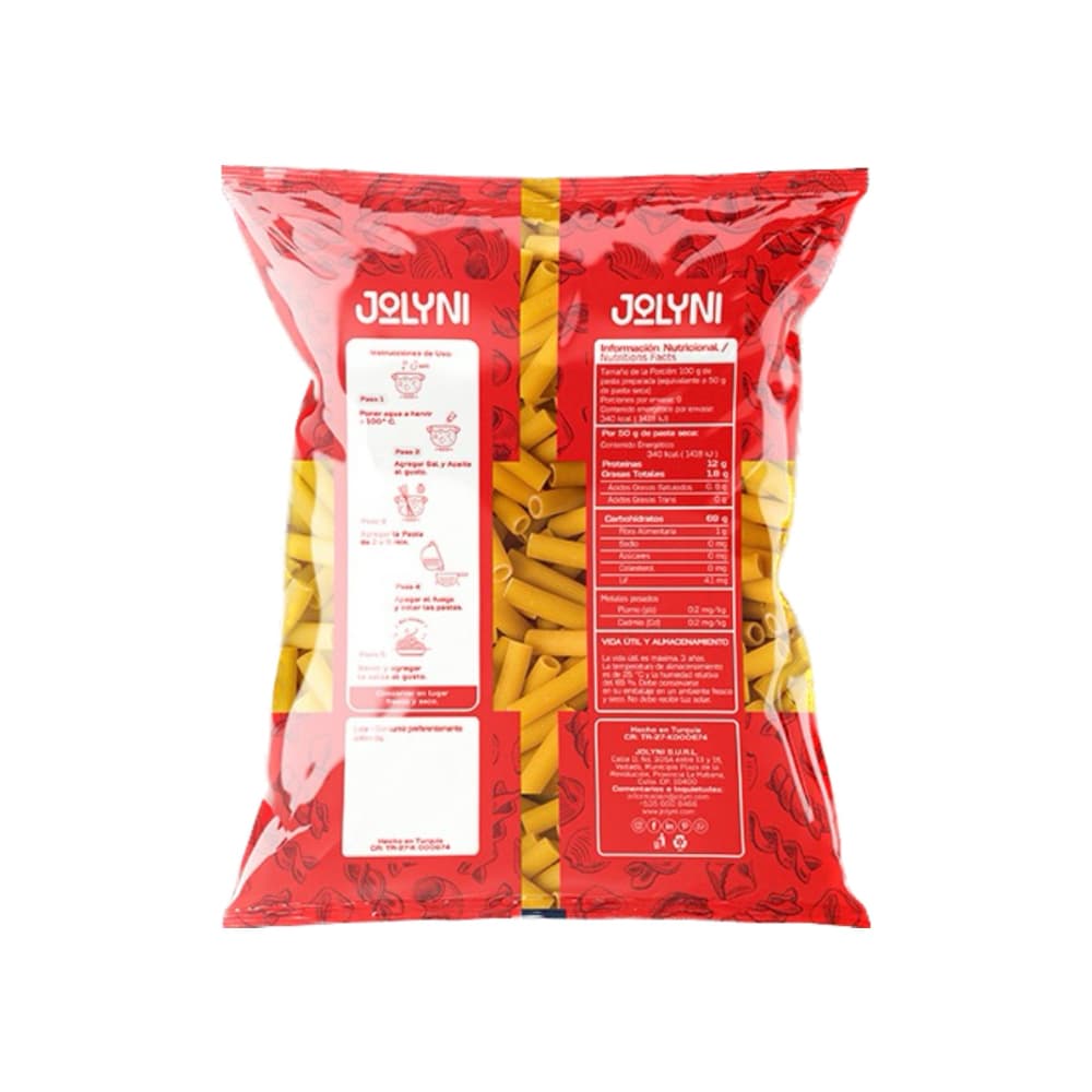 Pastas cortas - pluma Rigatoni Jolyni (5 x 400 g / 14.10 oz) - Miniatura 2