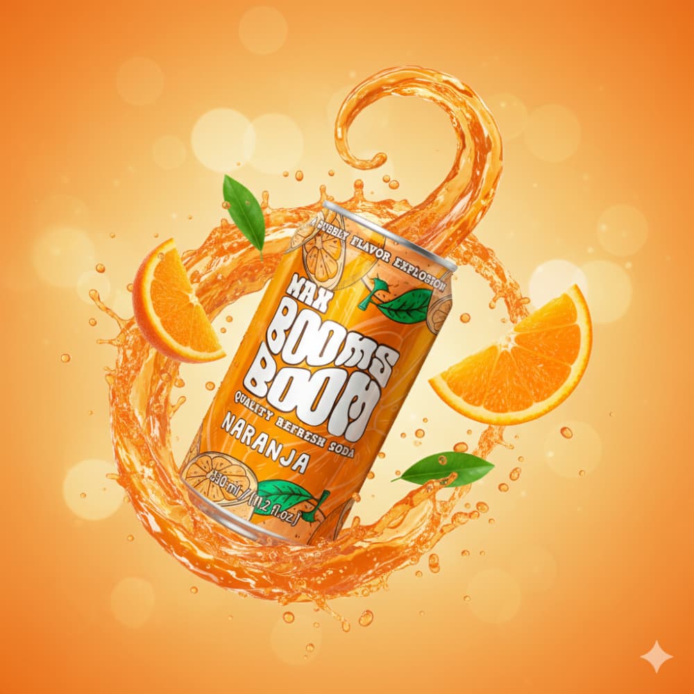 Refresco gaseado sabor naranja Max Booms Boom (12 x 330 ml) - Miniatura 4