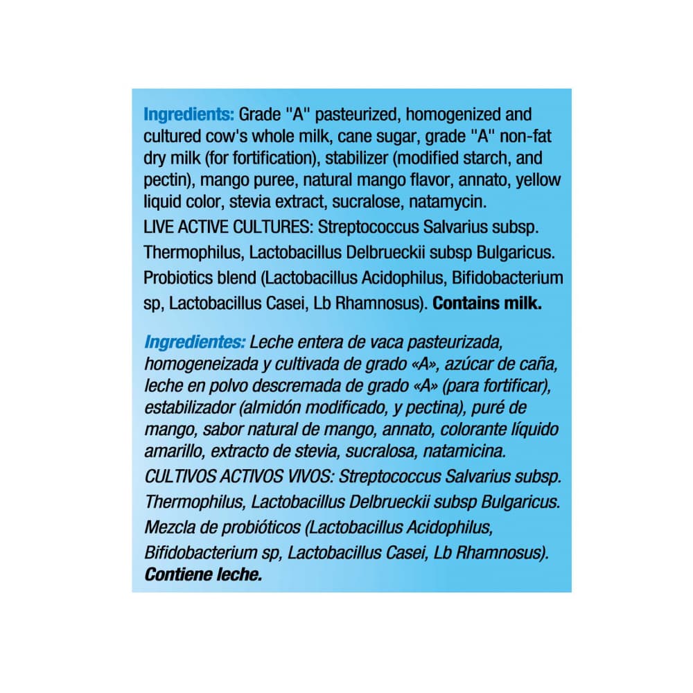 Yogurt natural con azúcar con probióticos Yeya (237 ml) - Miniatura 3