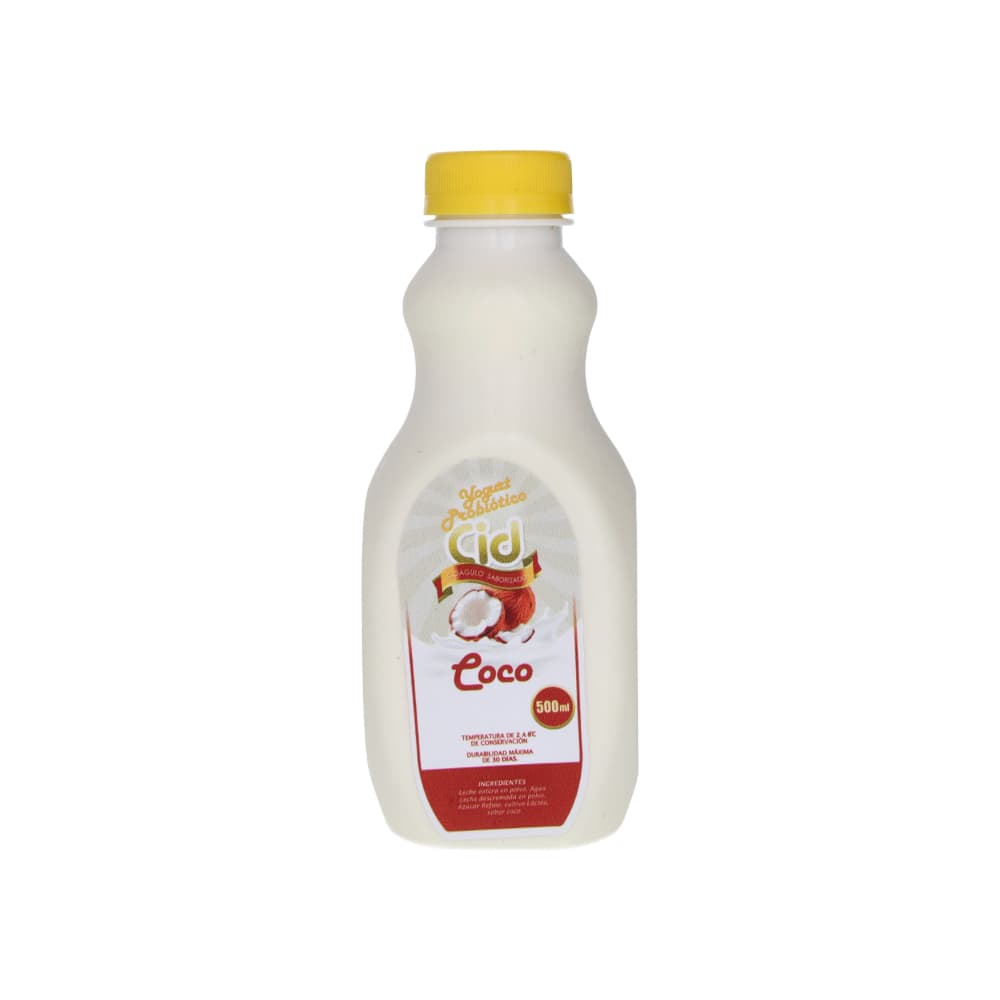 Yogurt probiótico de coágulo saborizado de coco Cid (500 ml) - Miniatura 1