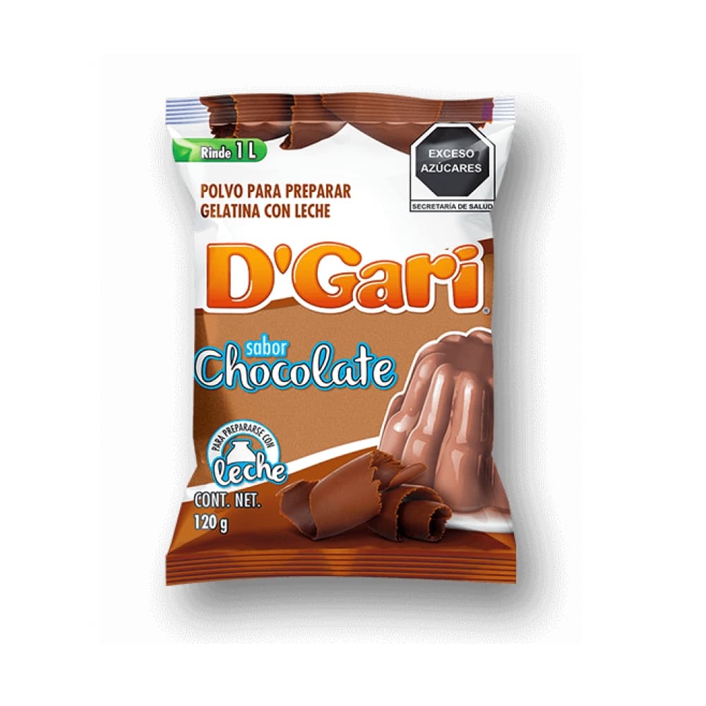 Gelatina con leche de sabor chocolate D'Gari (120 g / 4.23 oz) - Imagen 1