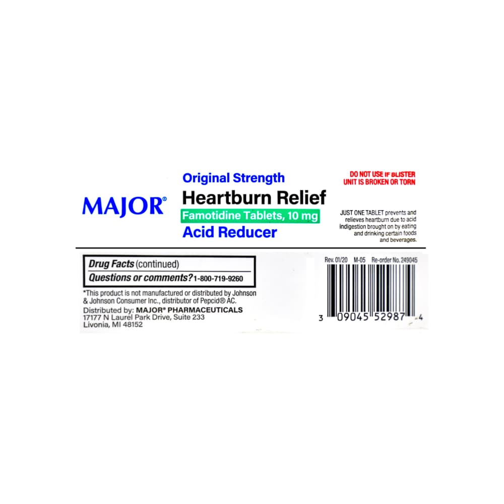 Famotidina 10 mg Major (30 tabletas) - Miniatura 3