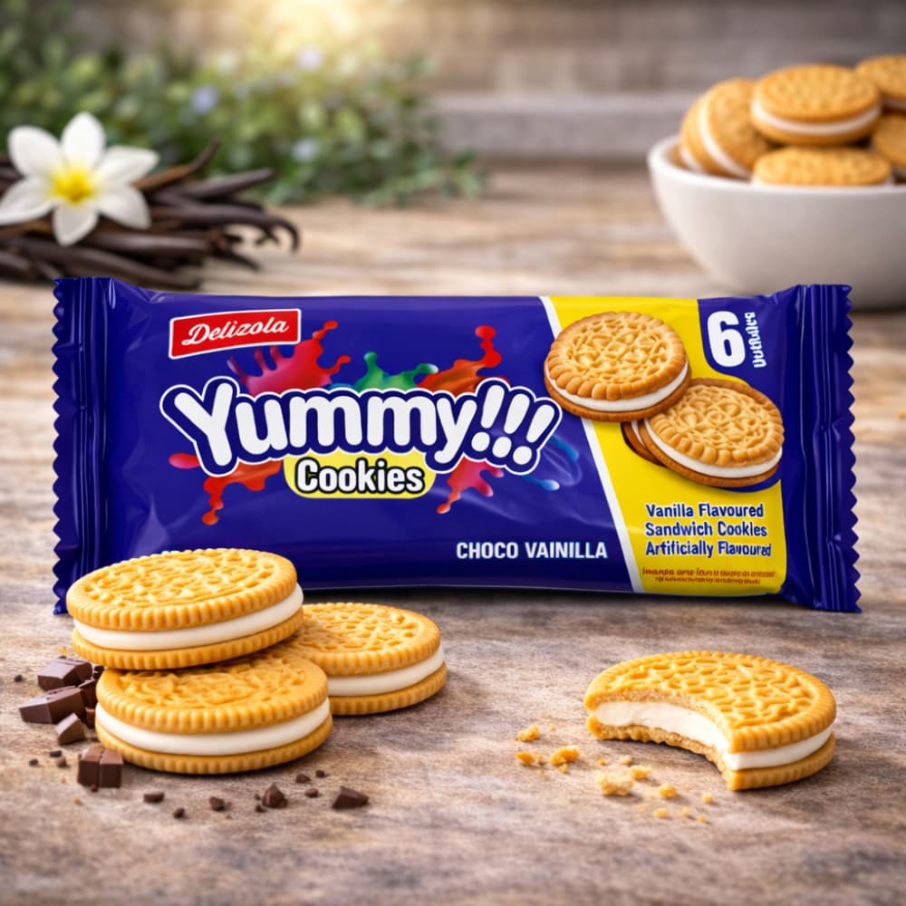 Galletas sándwich de choco rellenas de crema sabor a vainilla Delizola (35 g / 1.23 oz) - Miniatura 5