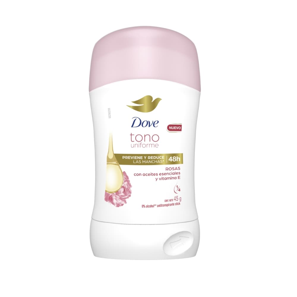 Desodorante antitranspirante en barra Tono Uniforme Rosas Dove (45 g / 1.59 oz) - Imagen 1