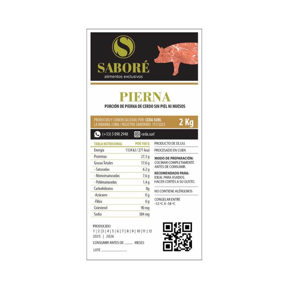 Pierna de cerdo deshuesada Saboré (2 kg / 4.4 lb) - Miniatura 3