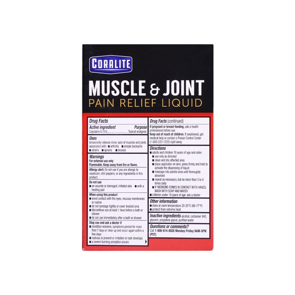 Líquido para aliviar el dolor muscular y articular Coralite (40 ml / 1.35 fl. oz) - Miniatura 2