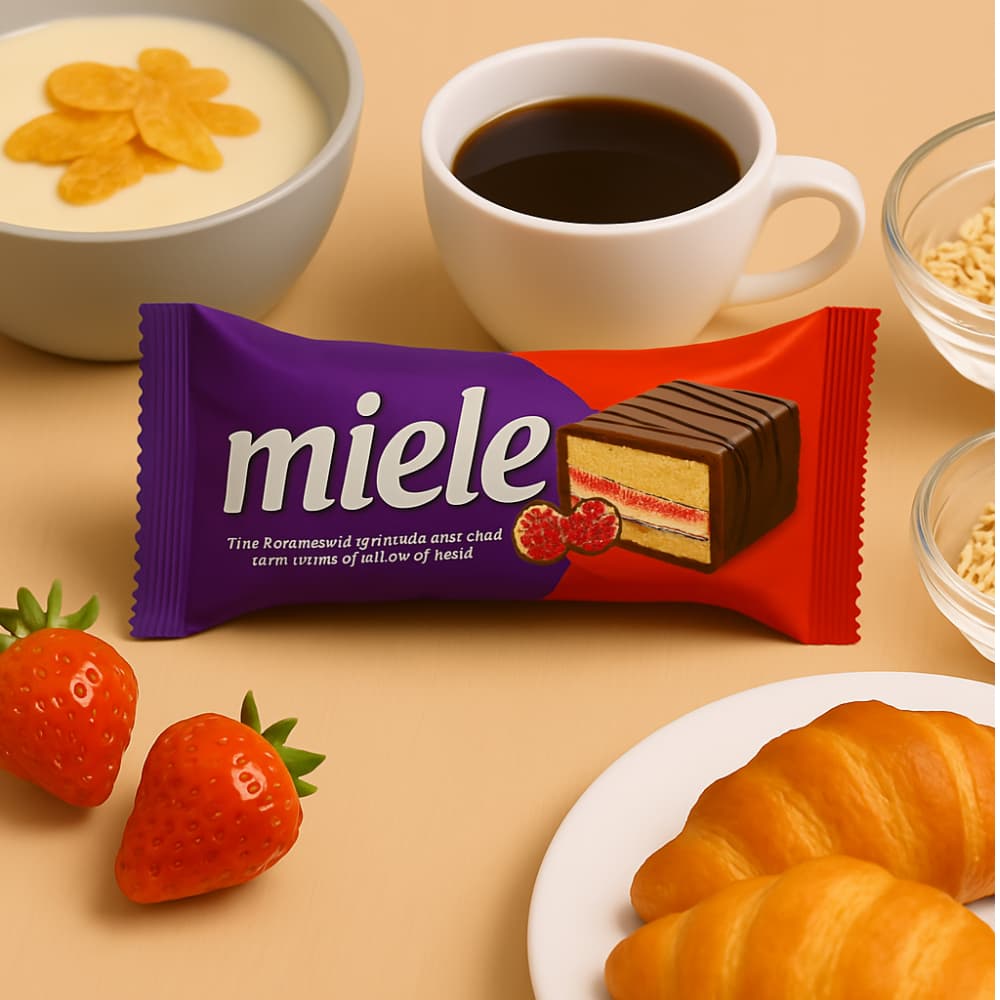 Pastel recubierto de chocolate con crema de fresa Miele (50 g / 1.76oz) - Miniatura 2
