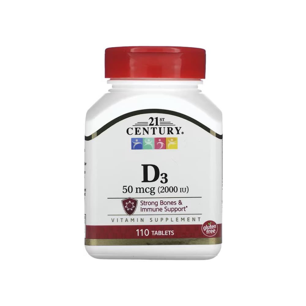 Vitamina D3 50 mcg 21st Century (110 tabletas) - Imagen 1