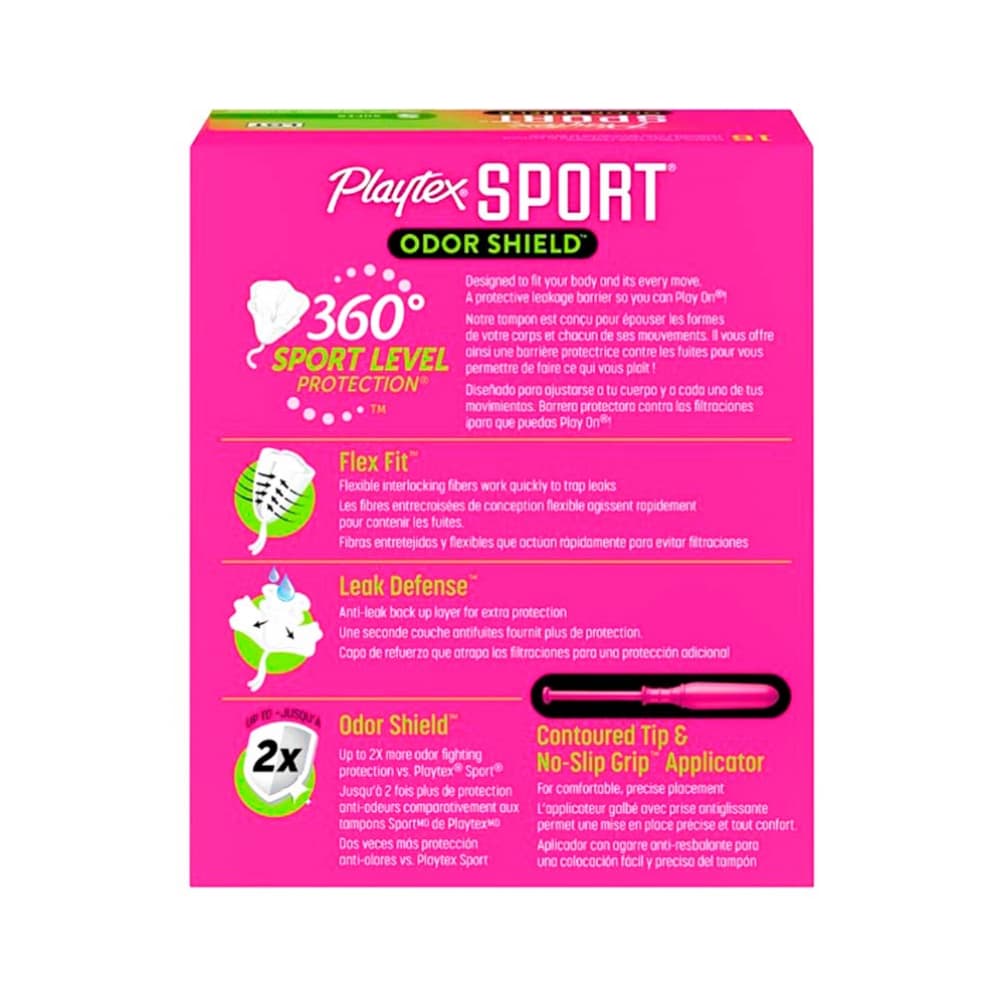 Tampones femeninos con súper escudo contra olores Playtex Sport - Miniatura 3