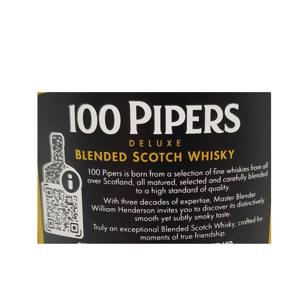 Botella de whisky 100 Pipers (1 L) - Miniatura 6