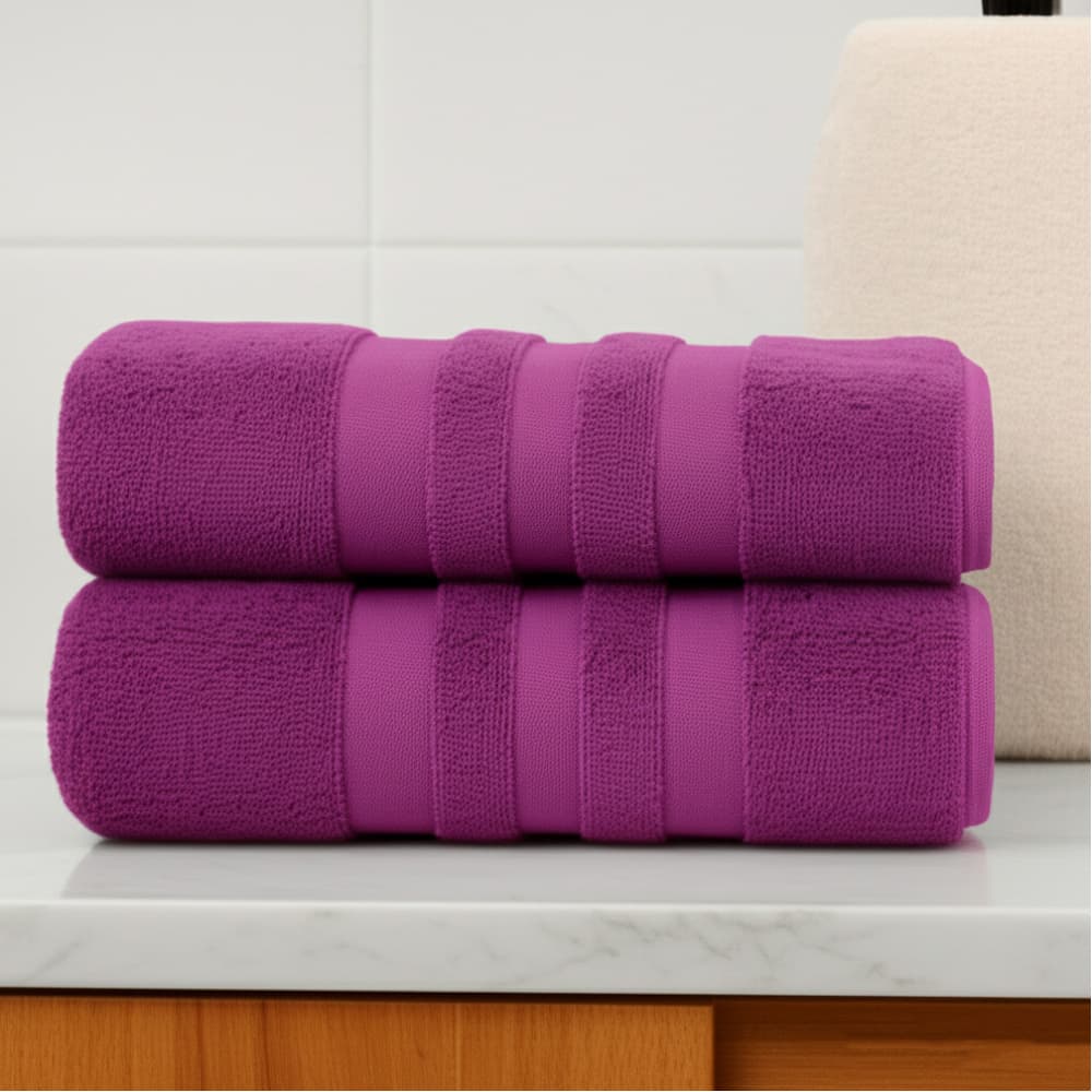 Toalla morada Yara (70 cm x 140 cm) - Miniatura 2